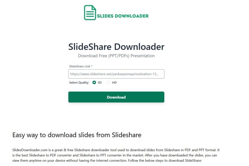 Cara Menggunakan Slideshare Downloader untuk Unduh Berbagai PPT Secara Gratis